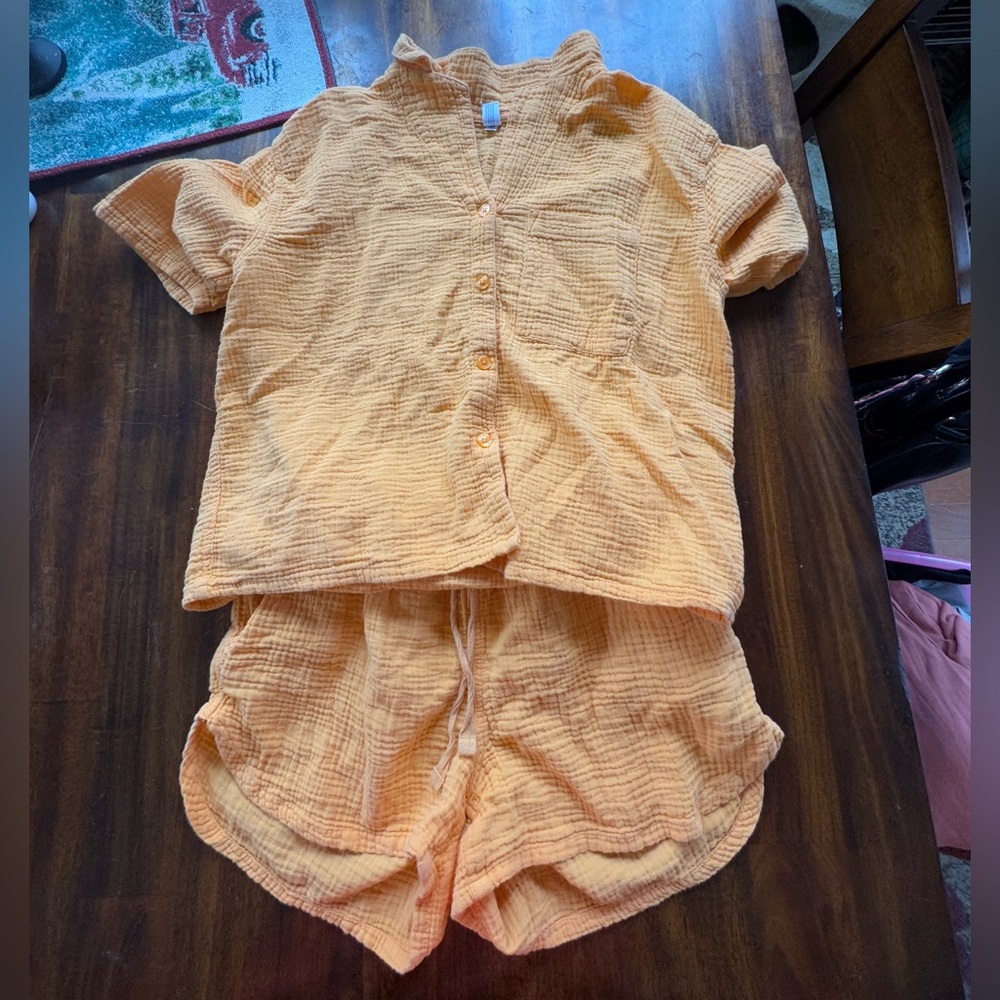 orange pajama set